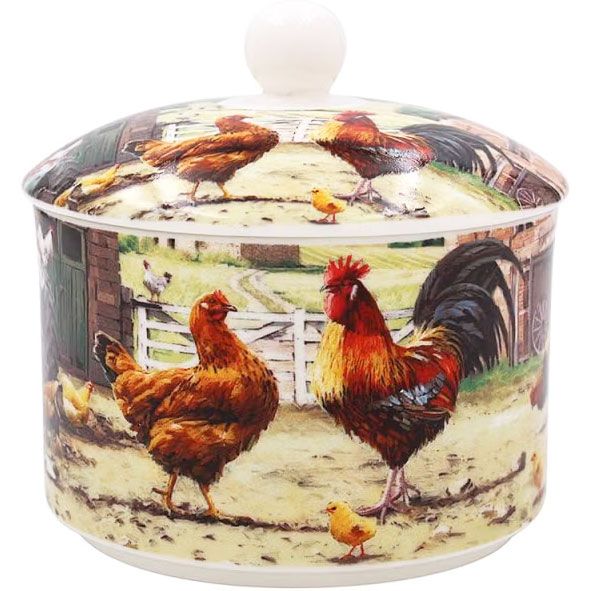 Zuckerdose Cockerel & Hen - Hahn & Henne