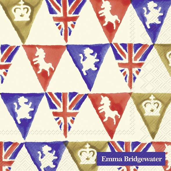 Emma Bridgewater Servietten Klein – 20 Stück, 25 Cm, Schwarz, 3-lagig, Aus Recyceltem Papier