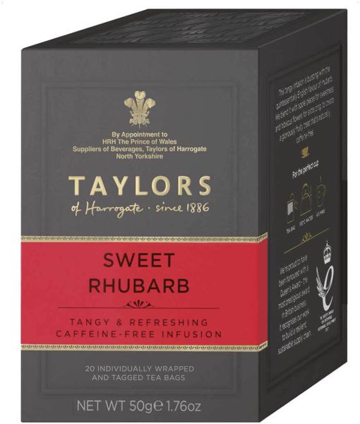 Taylors of Harrogate Sweet Rhubarb, 20 Teebeutel (50 g) MHD 12/2023