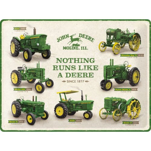 Blechschild Nothing Runs Like A Deere, XL