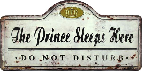 Blechschild The Prince Sleeps Here