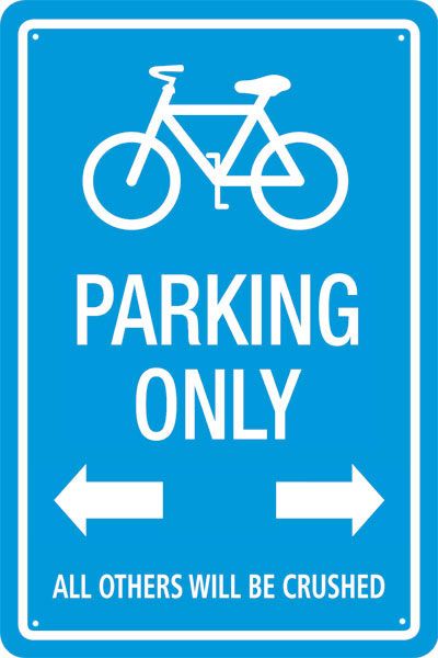Blechschild Fahrrad Parking Only