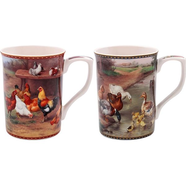 Becher-Set Country Life Chicken & Ducks, Edgar Hunt