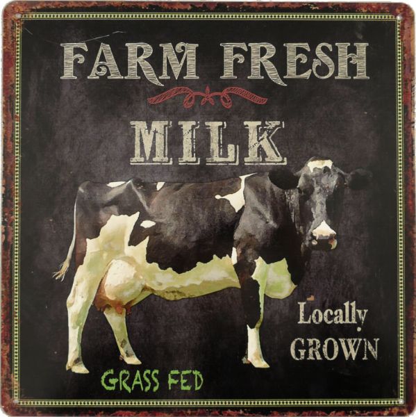 Blechschild Farm Fresh Milk