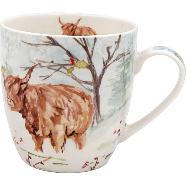 Becher Highland Cow in Winter, Breakfast Mug XL