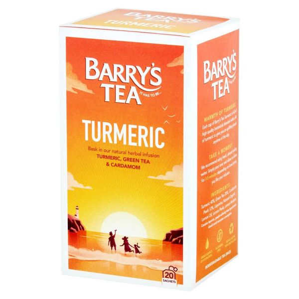 Barrys Tea Grüner Tee mit Kurkuma & Kardamon, 20 Teebeutel (36 g) MHD 11/2025