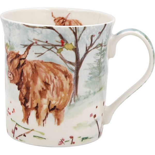 Becher Highland Cow in Winter