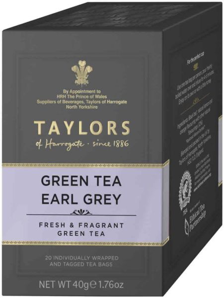 Taylors of Harrogate Green Tea Earl Grey, 20 Teebeutel (40 g)